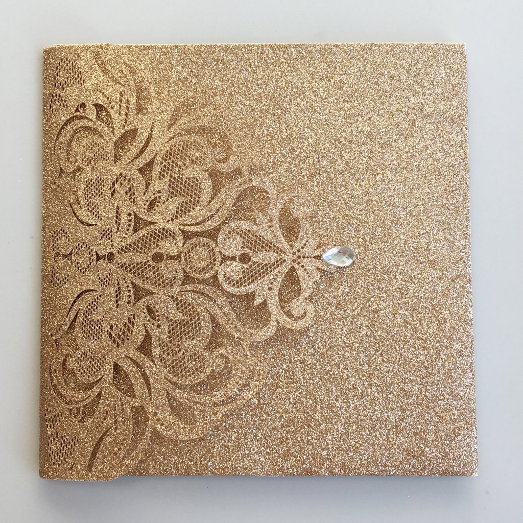 Glittering Laser-cut Wedding Card